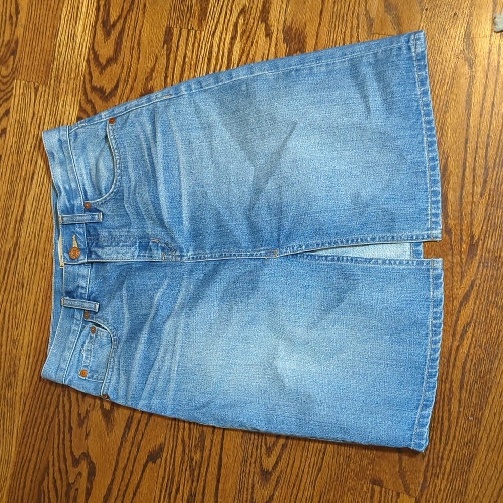 Madewell Front Slit Classic Denim Versatile Comfy Casual Skirt Sz 26 - Picture 2 of 7